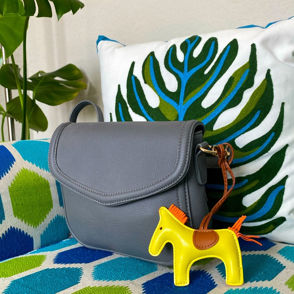 Gray crossbody bag